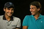 Federer und Nadal lachen zusammen